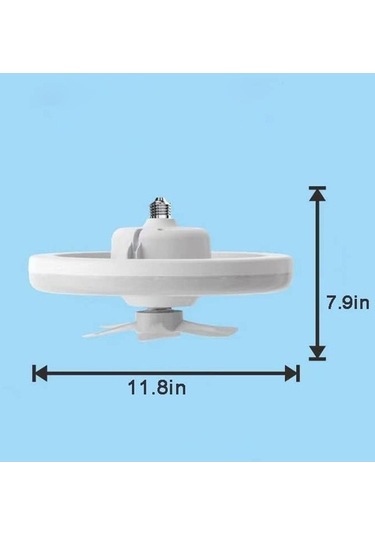 Işıklı Kısılabilir Tavan Vantilatörü E27 Led Avize Uzaktan Kumandalı 360 Derece Döndürme Beyaz
