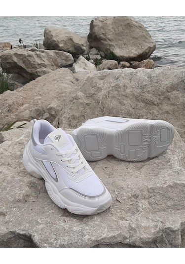Dunlop 2323 Beyaz Fuspetli Kalın Taban Spor Ayakkabı AYKSAYAK-000500