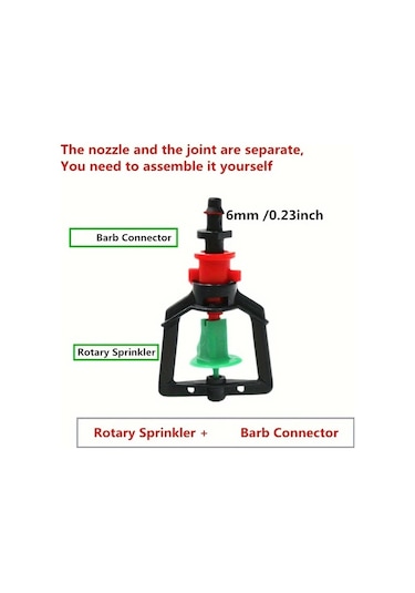 Elmpaly 50 Adet 360 Dönen Mikro Fıskiyeler - Sera Ve Çim Sulama İçin Dayanıklı Plastik Ters Tasarım