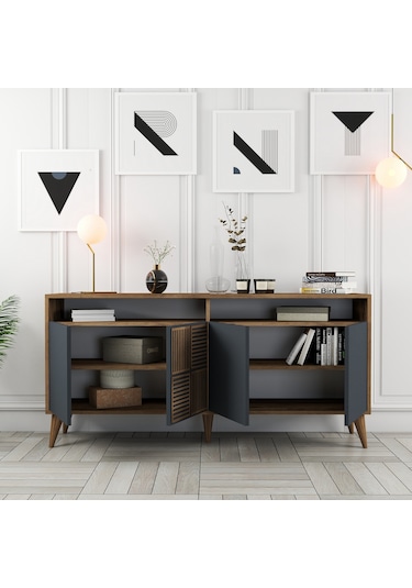 Milan 160cm Konsol - Ceviz / Antrasit