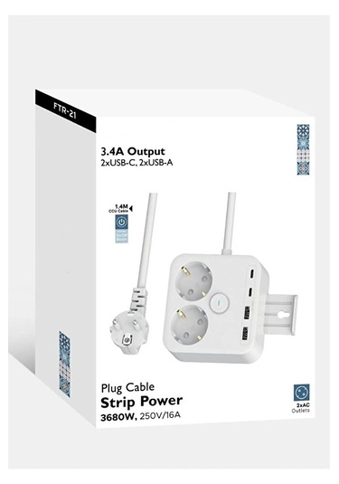 2'li Priz Yüksek Akım Korumalı 3680 Watt / 2xusb Girişi / 2xtype- Diğer