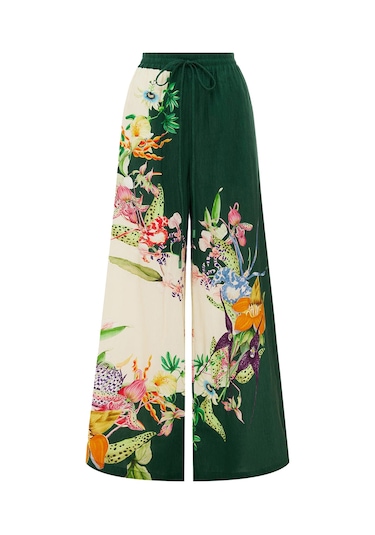 Alemais Şık Geniş Paça Pantolon Multi Colour