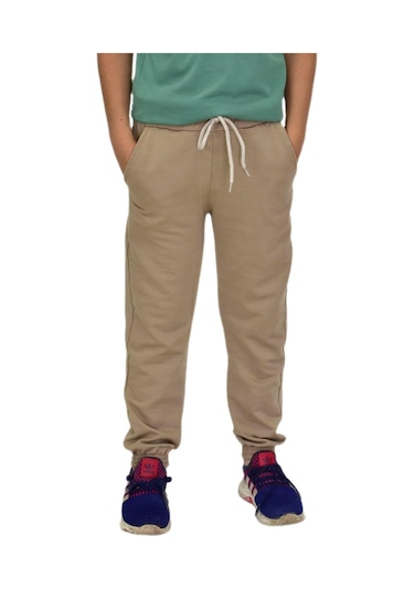 Bej Rengi Bel Paça Lastikli Kız Erkek Çocuk Eşofman Altı Bgl-st04723 Bej