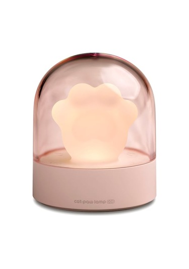 Müzikli Led Gece Lambası Kedi Pençesi Şeklinde Lamba Aydınlatma Gece Başucu Lambası Çocuklar İçin Seyahat Kamp Ofis Ev Dekoru Pembe
