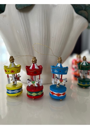 Ahşap Atlı Karınca Atı Süsler Mini Ahşap Noel Yıl Başı