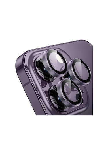 Xindoker İphone 14 Pro Mavi Safir Kamera Koruyucu - Hassas Hizalama Destekli Lens Kılıfı Gümüş