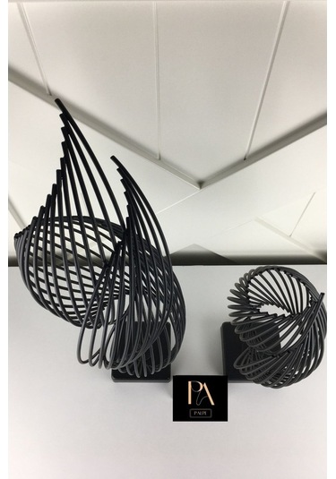 Novahub Siyah H 2'li Ofis Metal Aksesuar Biblo Ev Dekorasyon Obje, Ev Ve Ofis İçin Mükemmel Seçim