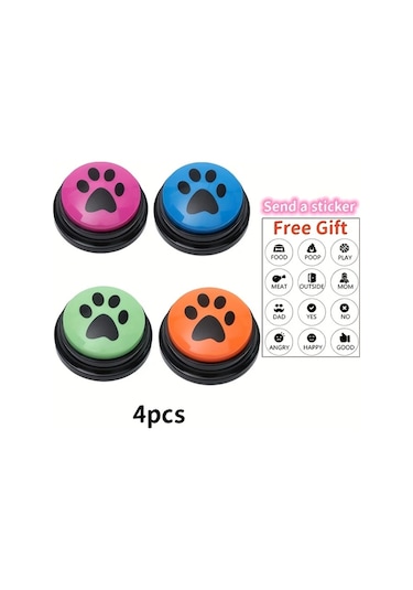 Honeybeeshop 8pcs Köpek Eğitim Düğmeleri Pati Desenli Etkileşimli Oyuncak Dayanıklı Plastik Eğitim Aksesuarları Tüm Irklar İçin