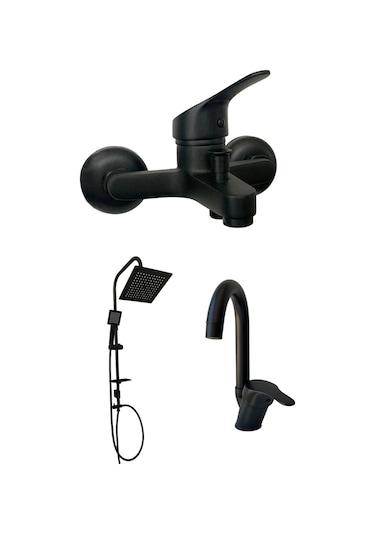 Armour Armatür Siyah Banyo Batarya Seti