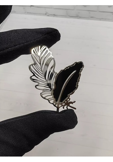 Re Chic Sh "şairin Tüyü" Broşu 228789497 Gri