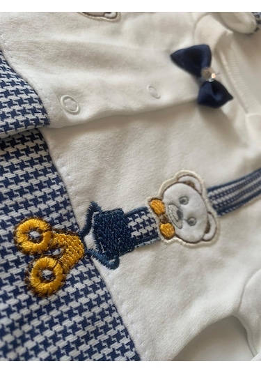 Bombino Lacivert Papyolu 5'li Yeni Dogan Hastane Cıkışı Zıbın Set Lacivert