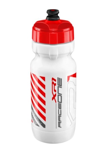 Raceone X1 Beyaz-Gümüş 600ml Bisiklet Suluk Matara Siyah