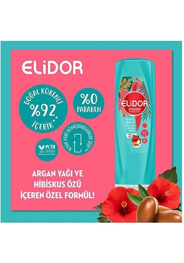 Elidor Doğanın Enerjisi Argan Yağı&Hibisküs Özü Saç Bakım Kremi 3