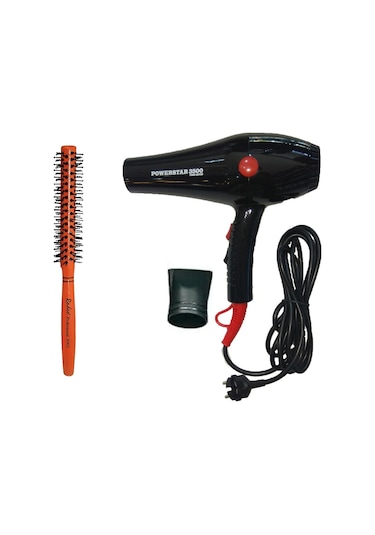 Powerstar 3500 Turbo Motor Saç Kurutma Fön Makinesi + Rodeo 3001 Fırça