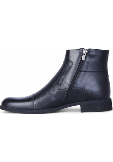 Burç 02621 Siyah Erkek Deri Bot Siyah