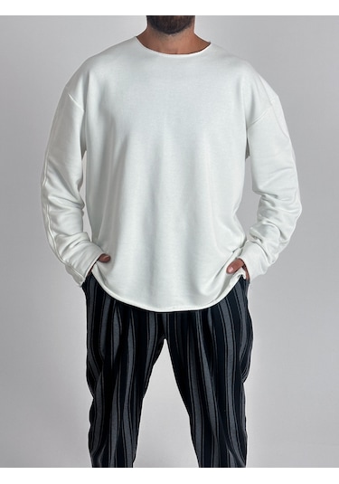 Basic Ekru Erkek Sweatshirt Coc1016 Ekru