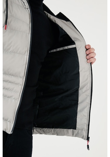 Buratti Kapüşonlu Cepli Slim Fit Şişme Erkek Mont 6490001 Taş