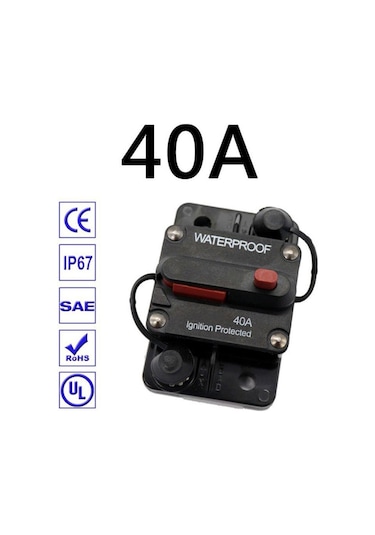 Jms 250A Amp Sigorta Sıfırlama 12-48V Dc Araba Otomatik Su Geçirmez Devre Kesici
