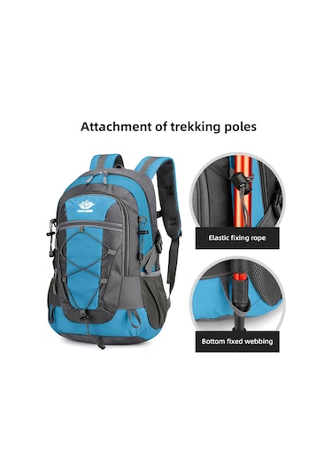 Neevoyu Taşınabilir Dış Mekan Mochilası - Su Geçirmez Nylon, Açık Hacimli, Hafif 0.53kg , Ayarlanabilir Askı, Bisiklet Turu Ve Yürüyüş İçin - Mavi Mavi