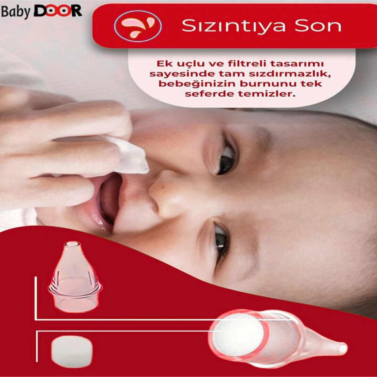 3'lü Paket Nasal Burun Aspiratöru Tek Kullanımlık Filtreli Yedek Uç 30 Adet 3pk 10