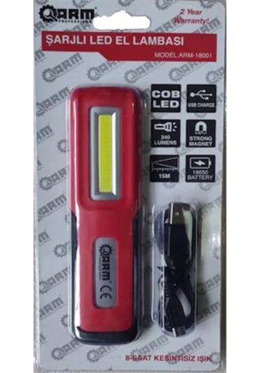 Arm Şarjlı Mıknatıslı Led Fener-Lamba Powerbank 240 Lumen N11.12378 Mavi