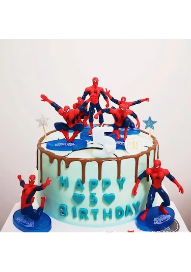 Spiderman Örümcek Adam Aksiyon Karakter Stantlı 7 Li Figür Koleksiyon