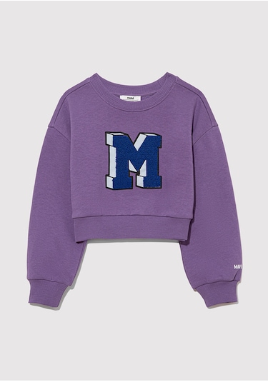 Mavi - M Logo Baskılı Mor Sweatshirt 7s10079-88135 Mor
