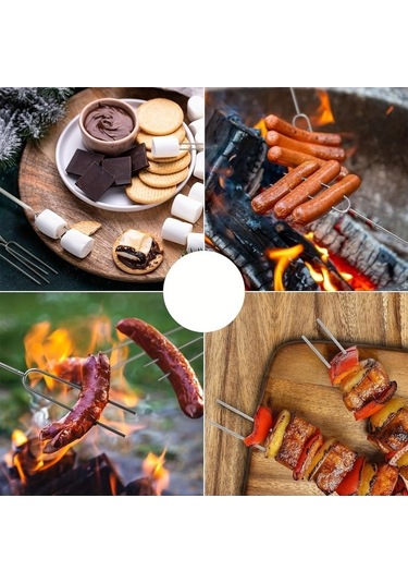 Besthome1 Çok Renkli Sandviç Çatalı, Kamp Malzemesi, Mutfak Aksesuarı Çok Renkli