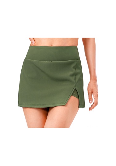 Skycity Yüksek Bel Tenis Etekleri: İç Şortlu, Cep Detaylı, Yoga Ve Golf İçin Spor Etekler Ordu Yeşili