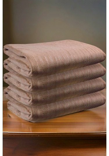 Çizgili Süngerli Kadife Kumaş Kaymaz Çekyat Koltuk Örtüsü 170x210 Vizon Vizon