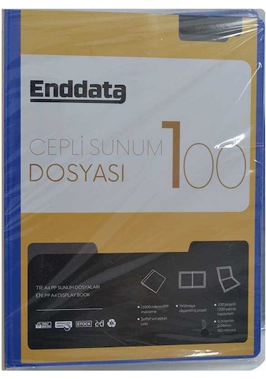 Enddata Ön Cepli Sunum Dosyası 100'lü Mavi 1300-1