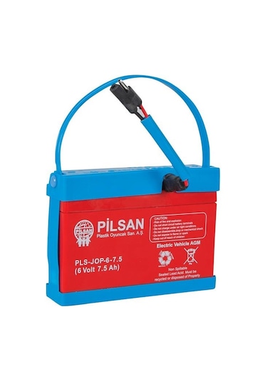 Pilsan 6 Volt 7.5 Ah Çocuk Araba Aküsü Kasalı Akü 6V 7.5 Amper
