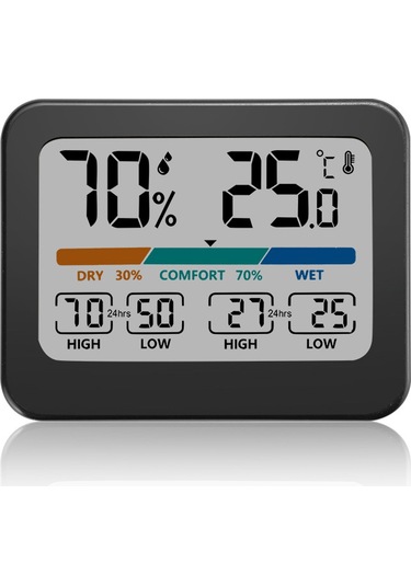 Maiyame Ev İçin Renkli Ekranlı Sıcaklık Ve Nem Ölçer - Yüksek/düşük Sıcaklık Kaydı, Taşınabilir Multifonksiyon Alet