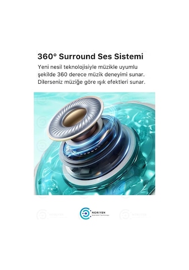 Oldfriend Mavi Deniz Kabuğu Okyanus Sesli Rgb Led Gece Lambası Kablosuz Bluetooth Hoparlör