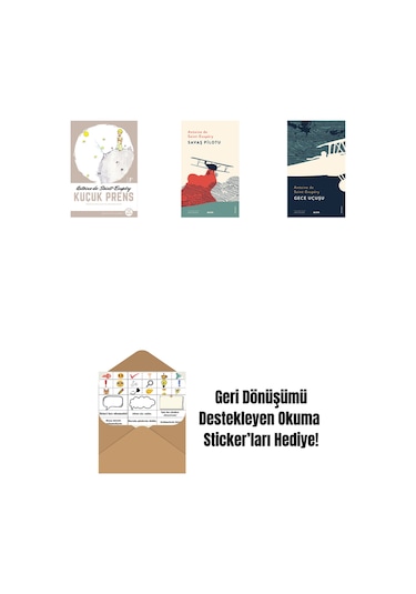Küçük Prens + Savaş Pilotu + Gece Uçuşu + Okuma Sticker'ları