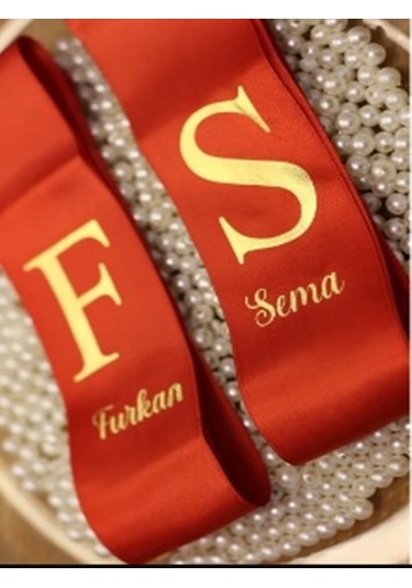 Gelin Damat Isimli Tören Takı Kurdelesi 2 Adet B-43