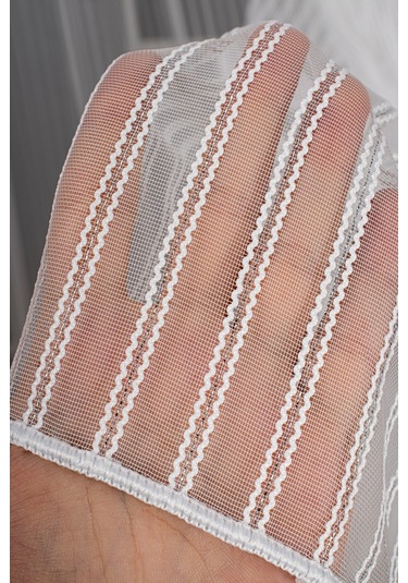 Çift Makarna Simli Armür Düz Tül Perde