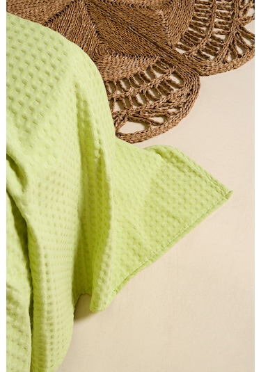 Viva %100 Pamuk Lime Yeşil Pike 200x220 2604 Yeşil