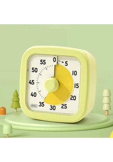 Lemestar Sessiz Çalışan Mekanik Zamanlayıcı - Görsel Geri Sayım Aracı Yeşil