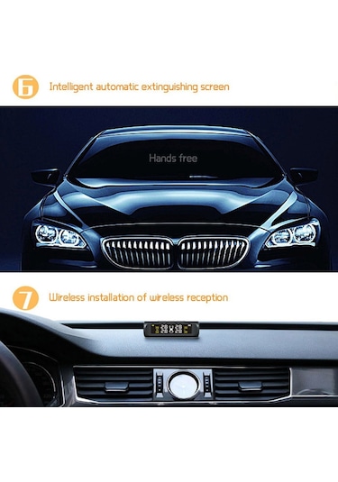 Araba Tpms Lastik Basıncı İzleme Sistemi İle 4 Harici Sensör Solar Şarj Hd Dijital Lcd Ekran Otomatik Alarm Sistemi