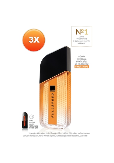 Full Speed Erkek Parfüm Edt 100ml Üçlü Paket Turunçgil