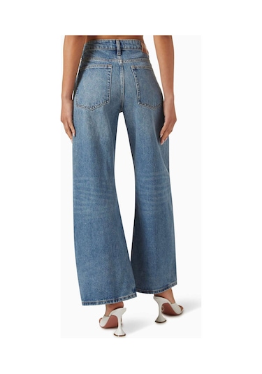 Eb Denim Enzo Cropped Barrel Jean - - Rahat Mid - Rise Ve Geniş Paça Tasarımı Mavi