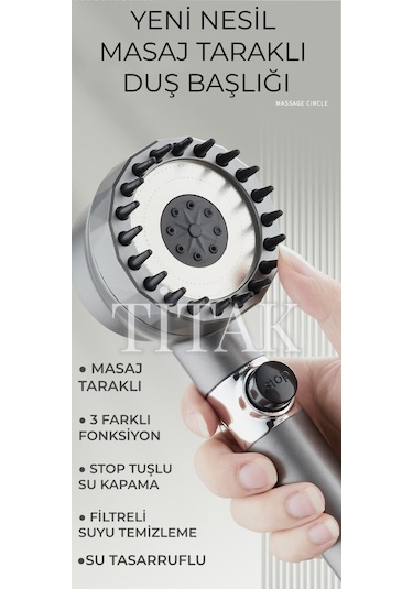 Sardıcı Yeni Nesil Masajlı Filtreli Stop Tuşlu 3 Fonksiyonlu Su Tasarruf