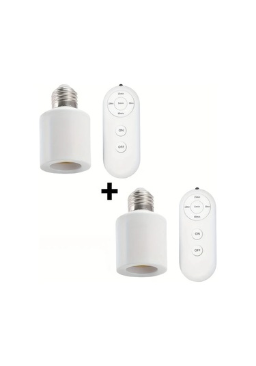 Honeybeeshop 2 Adet 220v Kablosuz Uzaktan Kumandali E27 Ampul Soketi Led Lamba 8m Menzil Işık Anahtarı Seti