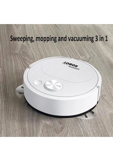 Yeni Usb Süpürme Robotlu Süpürge 3 In 1 Akıllı Kablosuz 1500pa Anlamak Ev Ofis Black Siyah