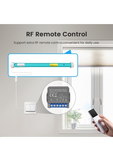 Aubyhe Tuya Wifi Akıllı Perde Açma/kapama Kontrolcü Rf433 Radyo Frekanslı Modül Ac100-240v, 3a Tuya Wifi