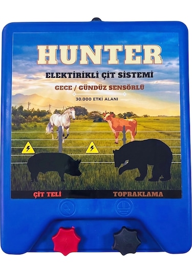 Hunter Ekonomik 2000mt Domuz - Ayı Kovucu Elektrikli Çit Sistemi Adaptörlü