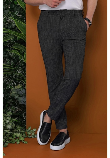 Efor P 1113 Slim Fit Siyah Spor Pantolon Siyah