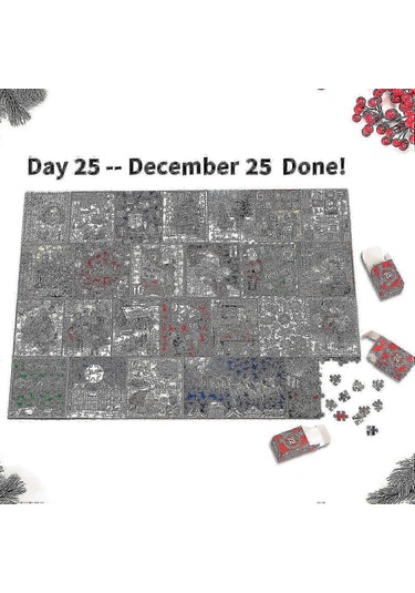 Bulmaca Advent Takvimi 2024, 1008 Parçalı Bulmaca 24 Günlük Noel Geri Sayım Advent Takvimleri, Çocuklar Ve Yetişkinler İçin Noel Hediyesi Fikri - Mishan