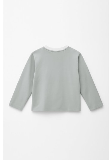 Erkek Çocuk %100 Pamuk Baskılı Uzun Kollu Tişört - Gri 3-4 Yaş 8-9 Yaş Gri